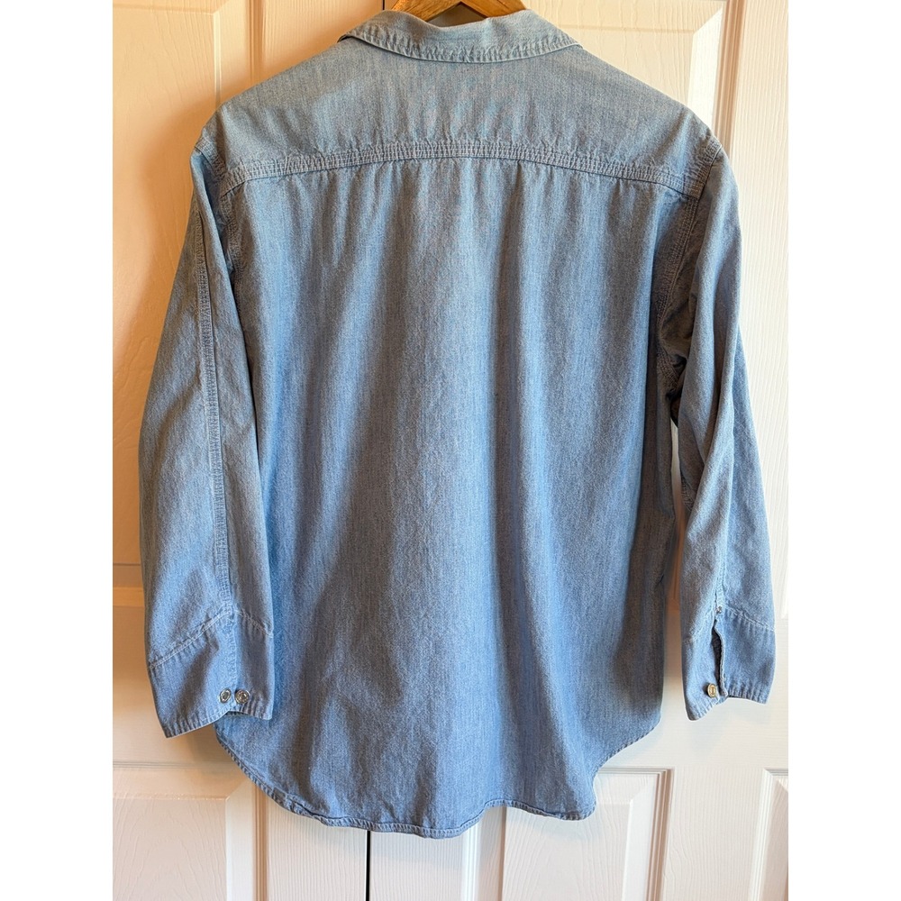 Vintage 80s Polo Ralph Lauren Denim Button Down Shirt Light Wash Women 12 - Picture 5 of 6
